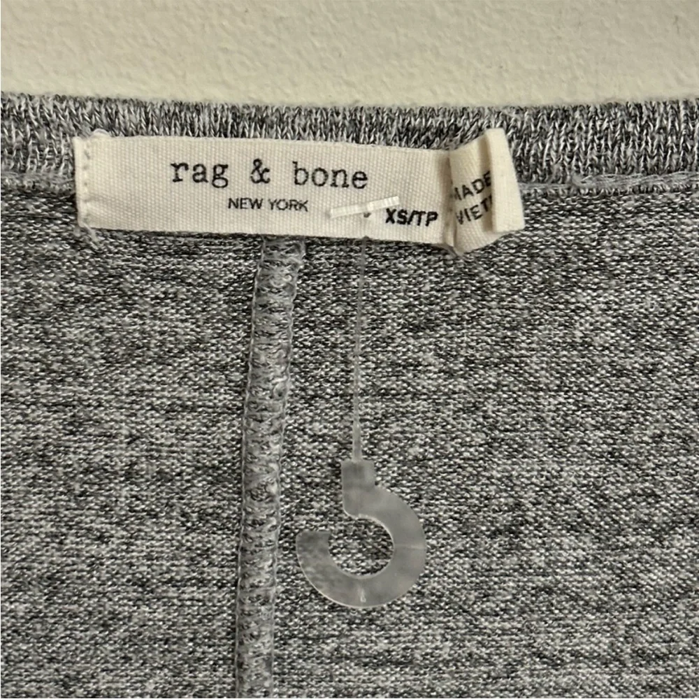 Women’s Rag & Bone Grey Black Marled VNeck Lightweight Casual Sweater Top XS
